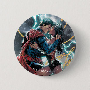 Badge Rond 5 Cm Superman/Wonder Woman Comic
