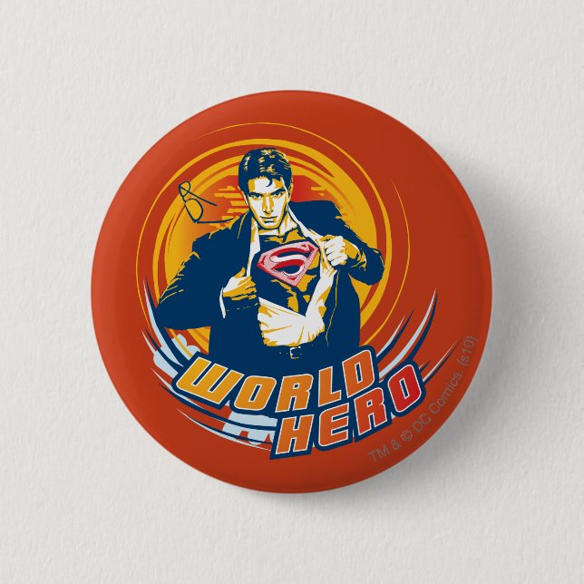 Badge Rond 5 Cm Superman World Hero (Devant)