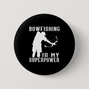 Badge Rond 5 Cm Superpuissance de pêche à l'arc Poisson Chasseur d