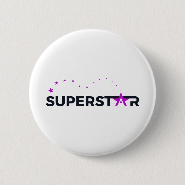 Badge Rond 5 Cm Superstar rebondissant rose (Devant)