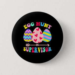 Badge Rond 5 Cm Superviseur de chasse aux oeufs Retro Groupe de ch