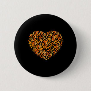 Badge Rond 5 Cm Support de sensibilisation Orange Ribbon Heart
