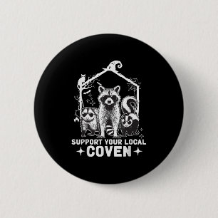 Badge Rond 5 Cm Support De Votre Hal De Skunk Locale Raccoon Oposs