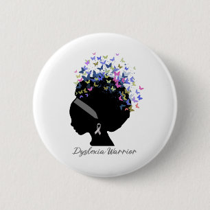 Badge Rond 5 Cm Support Dyslexia Warrior Gifts
