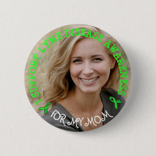 Badge Rond 5 Cm Support Lyme Disease Awareness Personalized Button