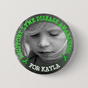 Badge Rond 5 Cm Support Lyme Disease Awareness Personalized Button