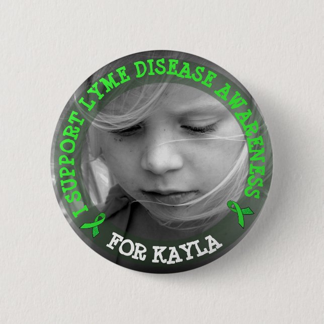 Badge Rond 5 Cm Support Lyme Disease Awareness Personalized Button (Devant)