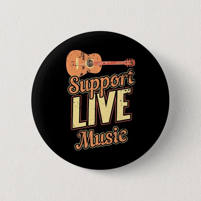 Badge Rond 5 Cm Support Musique Live Musique Band Indie Retro (Devant)