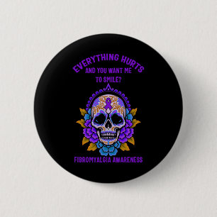 Badge Rond 5 Cm Support Peau de sensibilisation à la fibromyalgie