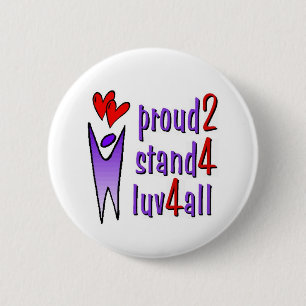 Badge Rond 5 Cm Support pour le bouton d'amour - blanc