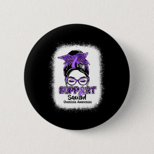 Badge Rond 5 Cm Support Squad Messy Bun Purple Ribbon Overdose Awa