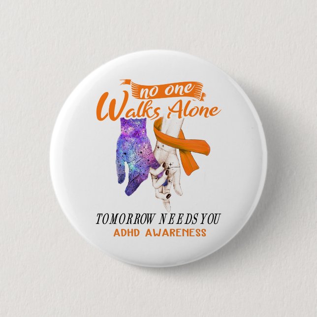 Badge Rond 5 Cm Support TDAH Sensibilisation Cadeaux de ruban (Devant)