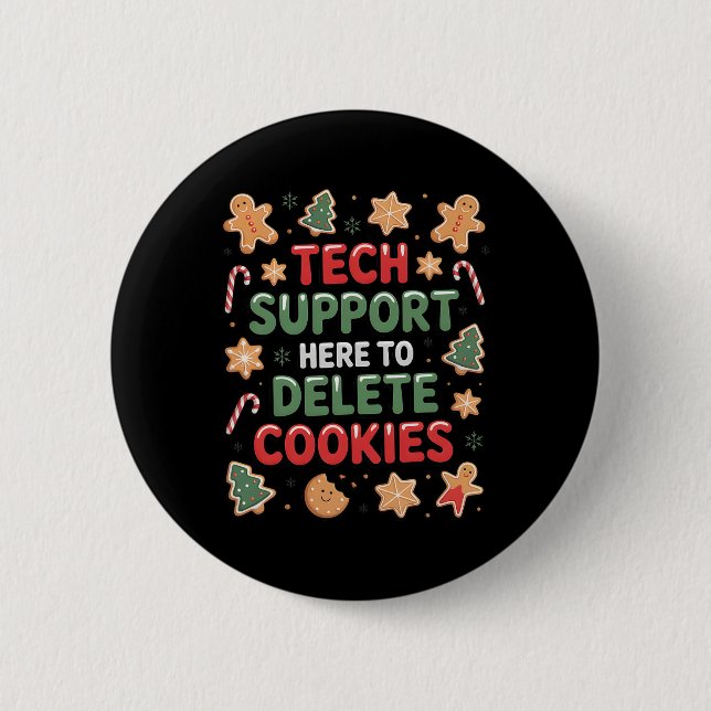 Badge Rond 5 Cm Support Technique de Noël Ici pour Supprimer les C (Devant)