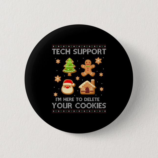 Badge Rond 5 Cm Support Technique De Noël Ici Pour Supprimer Les C (Devant)