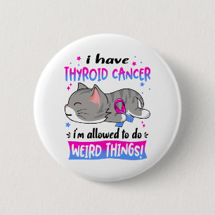 Badge Rond 5 Cm Support Thyroide Cancer Awareness Ribbon