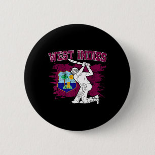 Badge Rond 5 Cm Supporter de cricket des Indes occidentales Fan de
