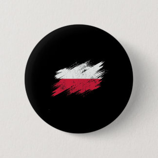 Badge Rond 5 Cm Supporter de football polonais Drapeau en lambeaux