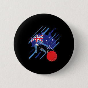 Badge Rond 5 Cm Supporter ou joueur de cricket australien