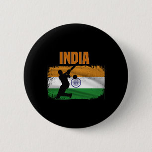 Badge Rond 5 Cm Supporters de cricket indien Fans de cricket indie