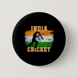 Badge Rond 5 Cm Supporters de cricket indien Fans de cricket indie