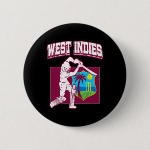 Badge Rond 5 Cm Supporteur de cricket des Indes occidentales Cool