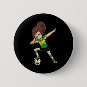 Badge Rond 5 Cm Supportrice de football Jamaïque Drapeau jamaïcain