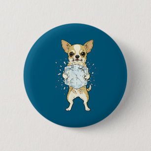 Badge Rond 5 Cm Supprimer la glace drôle de chihuahua pas de glace