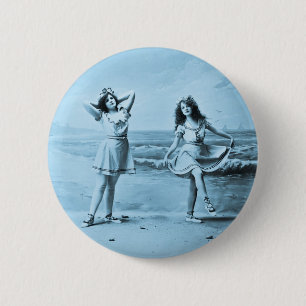 Badge Rond 5 Cm Sur le cru 1902 de plage