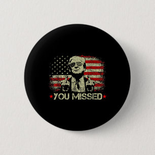 Badge Rond 5 Cm (sur le dos) Trump 2024 Us American Flag vous a ma