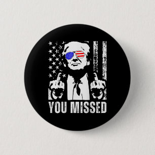 Badge Rond 5 Cm (sur le dos) Trump 2024 Us American Flag vous a ma