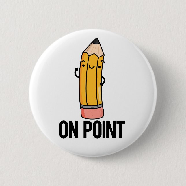 Badge Rond 5 Cm Sur le jeu de crayon amusant Point (Devant)