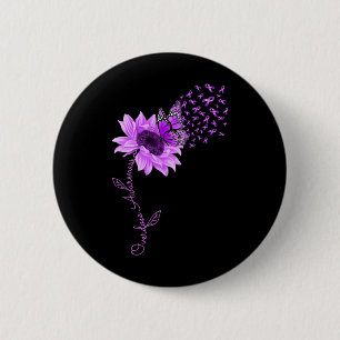 Badge Rond 5 Cm Surdose de tournesol violet de papillon