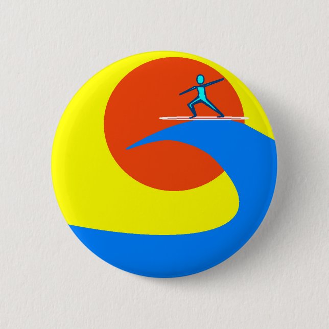 Badge Rond 5 Cm Surf (Devant)
