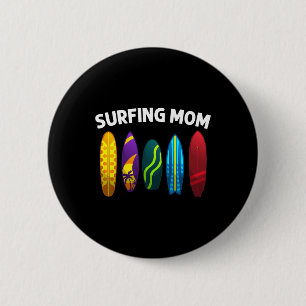 Badge Rond 5 Cm Surf cool pour maman Maman surfeuse Planche de sur