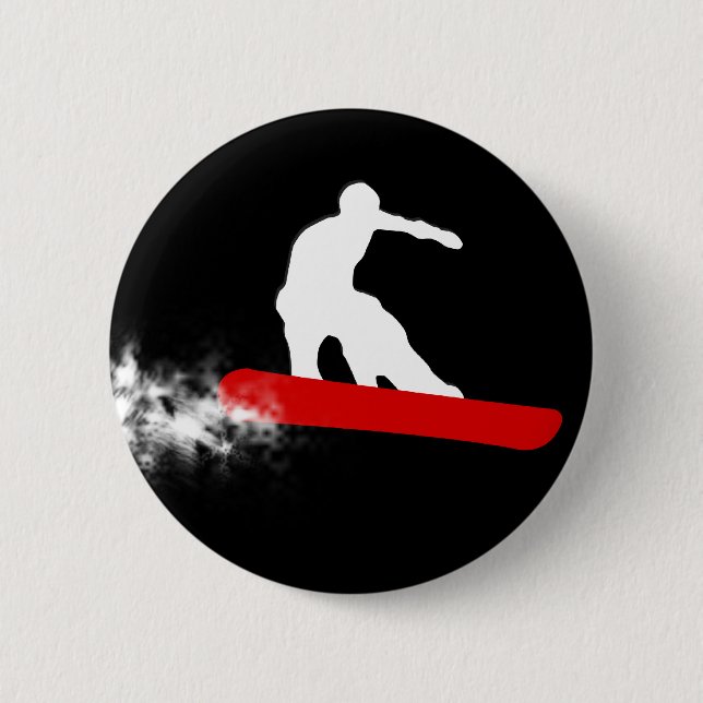 Badge Rond 5 Cm surf des neiges. rouge (Devant)