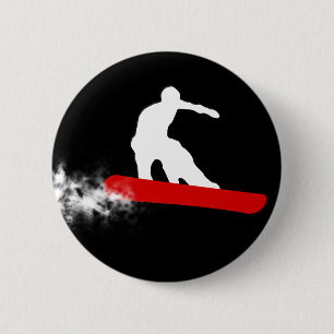 Badge Rond 5 Cm surf des neiges. rouge