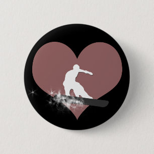 Badge Rond 5 Cm surf des neiges. traînée de poudre