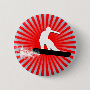 Badge Rond 5 Cm surf des neiges. traînée de poudre