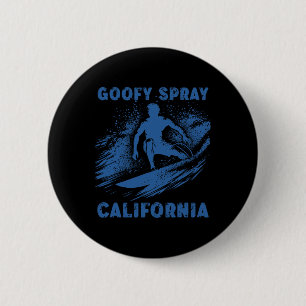 Badge Rond 5 Cm Surf en Californie drôle pied goofy graphique surf