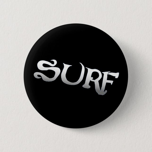 Badge Rond 5 Cm Surf noir (Devant)
