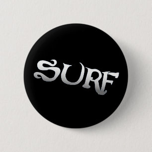 Badge Rond 5 Cm Surf noir