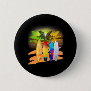Badge Rond 5 Cm Surf tropical Hawaii Beach Souvenir Surf