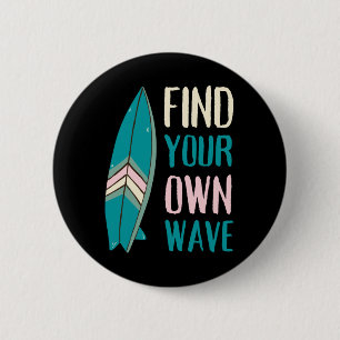 Badge Rond 5 Cm Surf Trouvez votre propre carte Surf Wave