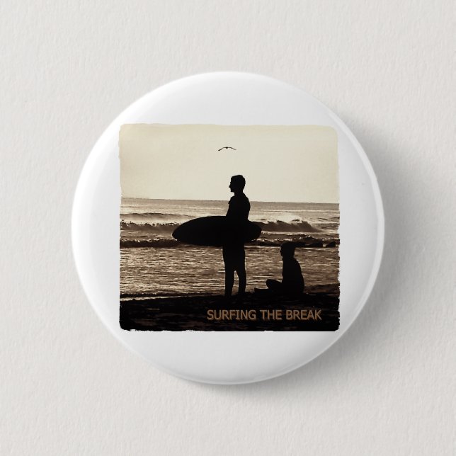 Badge Rond 5 Cm surfer la coupure (Devant)