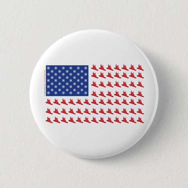 Badge Rond 5 Cm Surfeur-Patriotique-Drapeau (Devant)