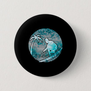 Badge Rond 5 Cm Surfeur Rétro Soleil Vintage Surf Planche de Surf