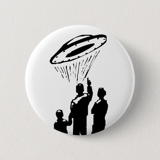 Badge Rond 5 Cm Surveillance UFO (Devant)