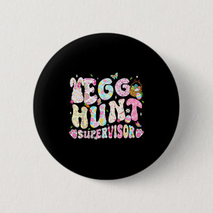 Badge Rond 5 Cm Surveillant de chasse aux œufs de Pâques Maman Pap