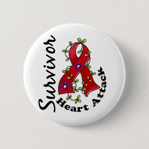 Badge Rond 5 Cm Survivant 15 de crise cardiaque