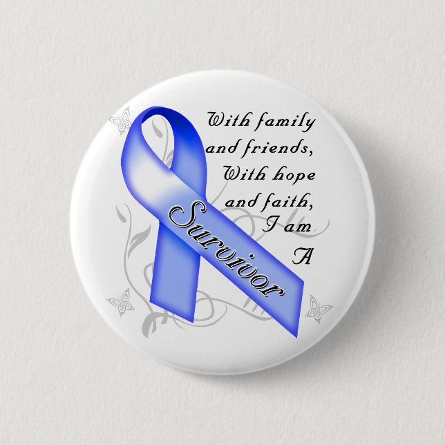Badge Rond 5 Cm Survivant de cancer du colon (Devant)